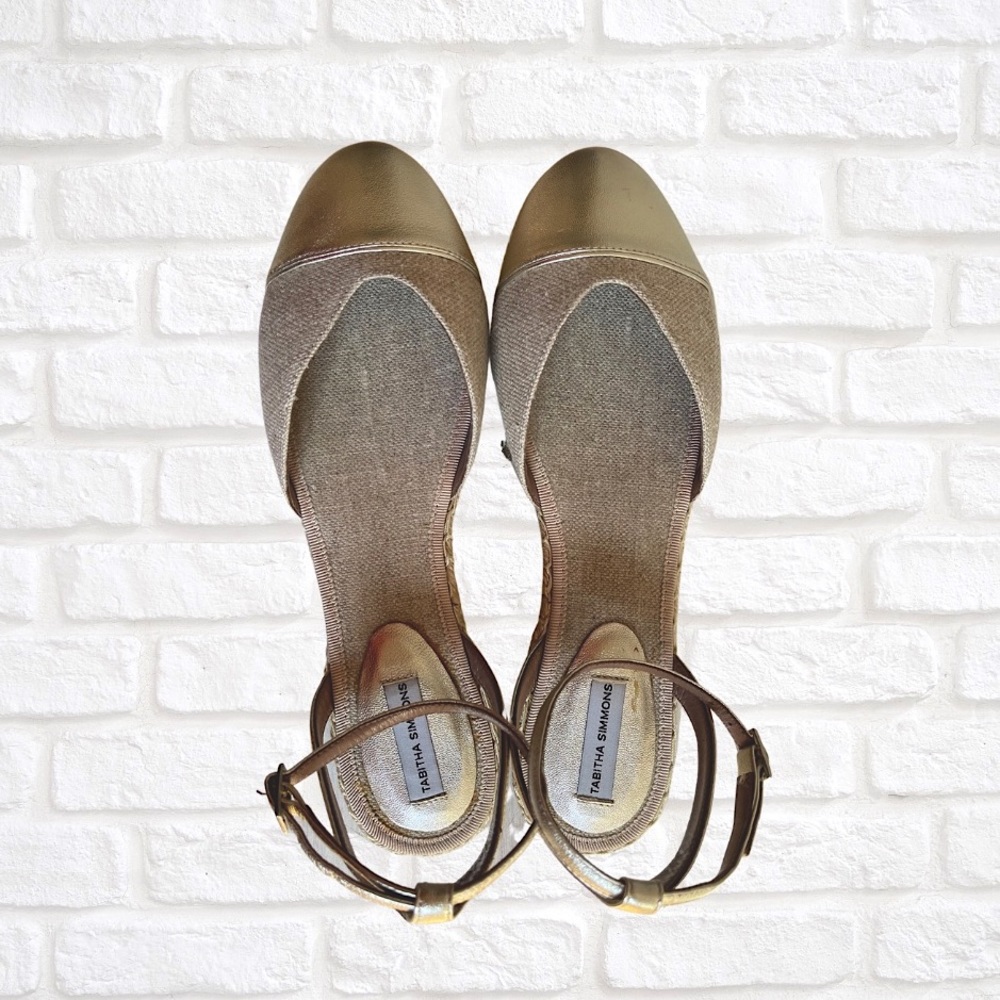 Never Worn Tabitha Simmons Gold Espadrille Flats